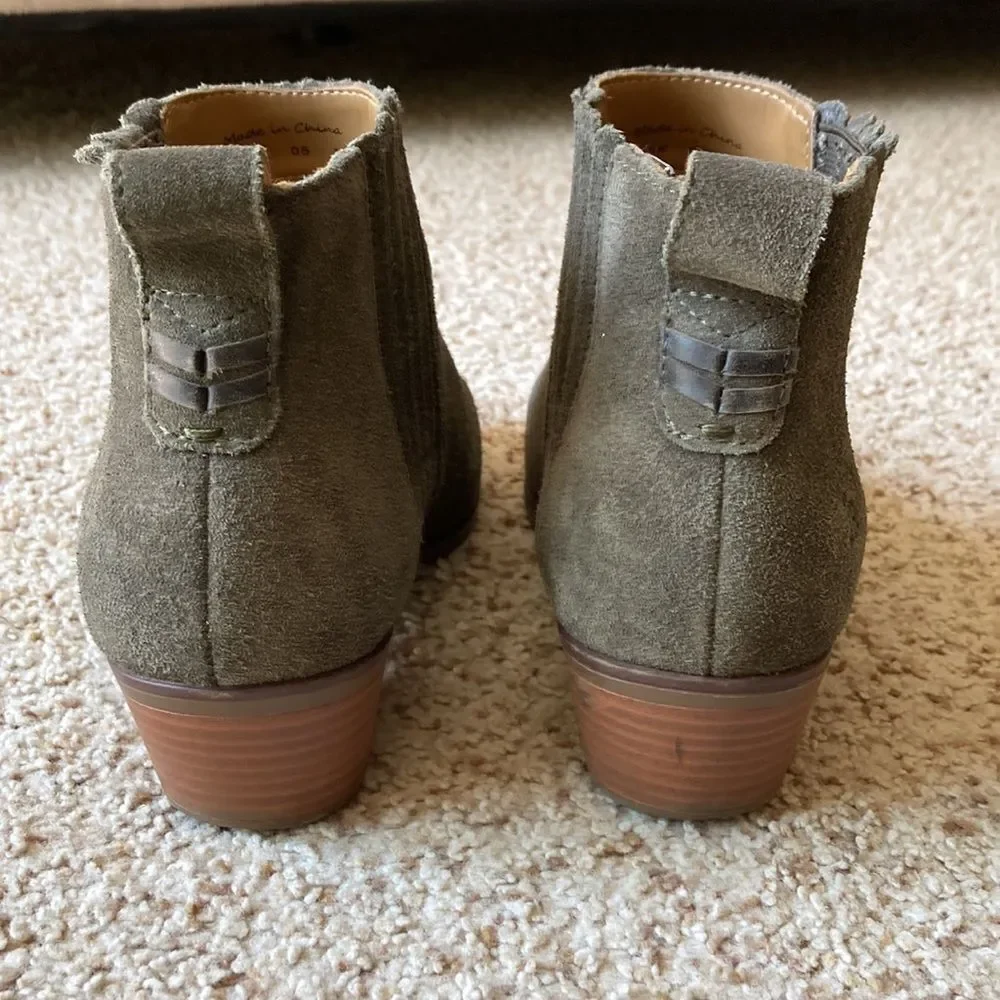 Jack Rogers Women’s Olive Green Suede Ankle Boots Booties 6.5 M